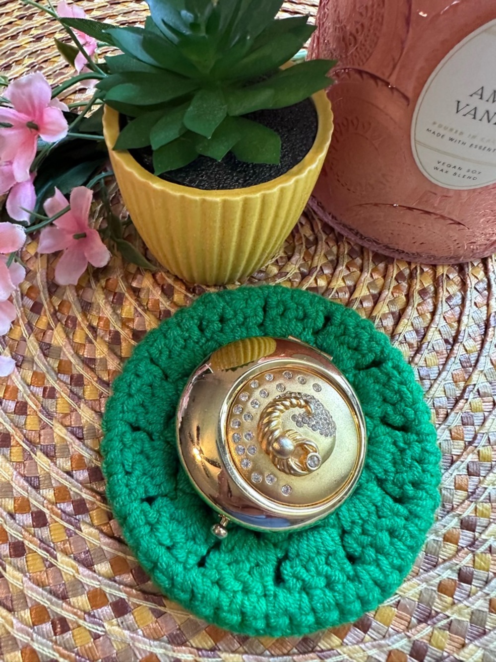 Vintage Estee Lauder Gold-tone Compact Mirror